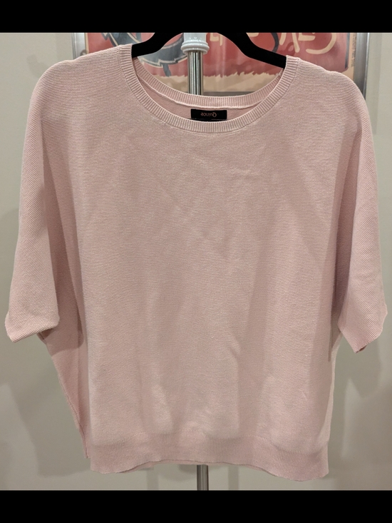 Quince Sweaters - $20 Quince Size L Cotton Cashmere Link-Stitch Dolman Sleeve Sweater Sugar Stone